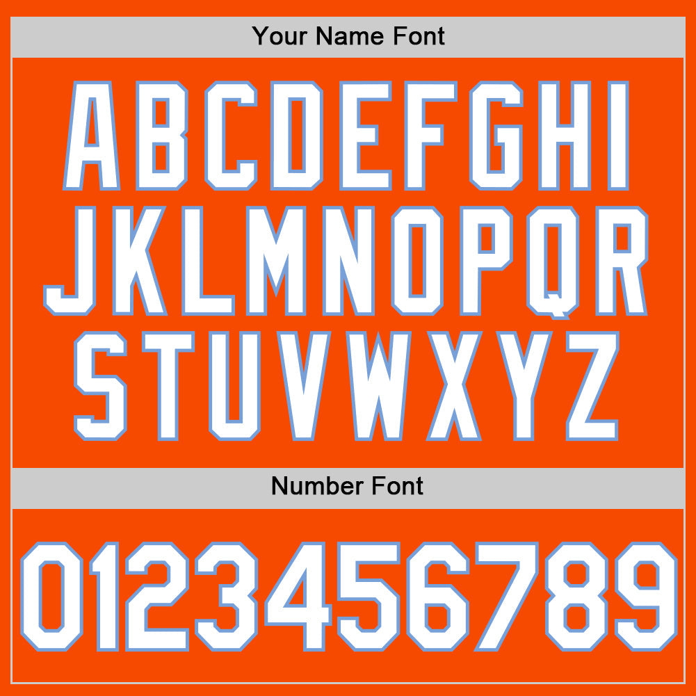 Custom Orange White-Light Blue Authentic Throwback Basketball Jersey - Sky-Custom