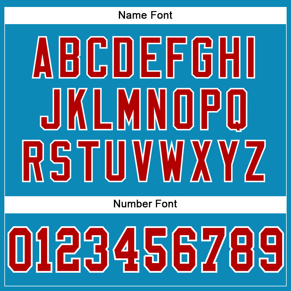 Custom Panther Blue Red-White Mesh Authentic Football Jersey - Sky-Custom