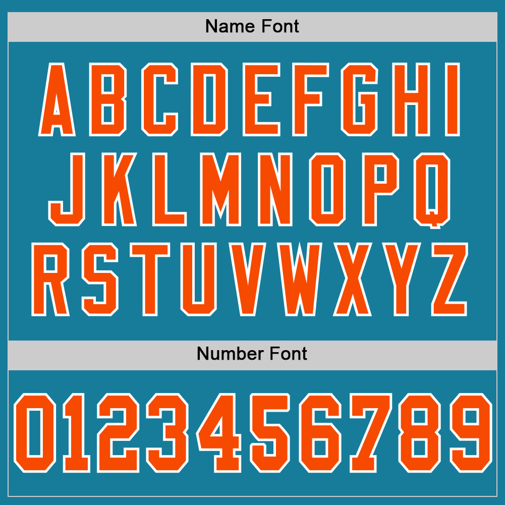 Custom Panther Blue Orange-White Mesh Authentic Throwback Football Jersey - Sky-Custom