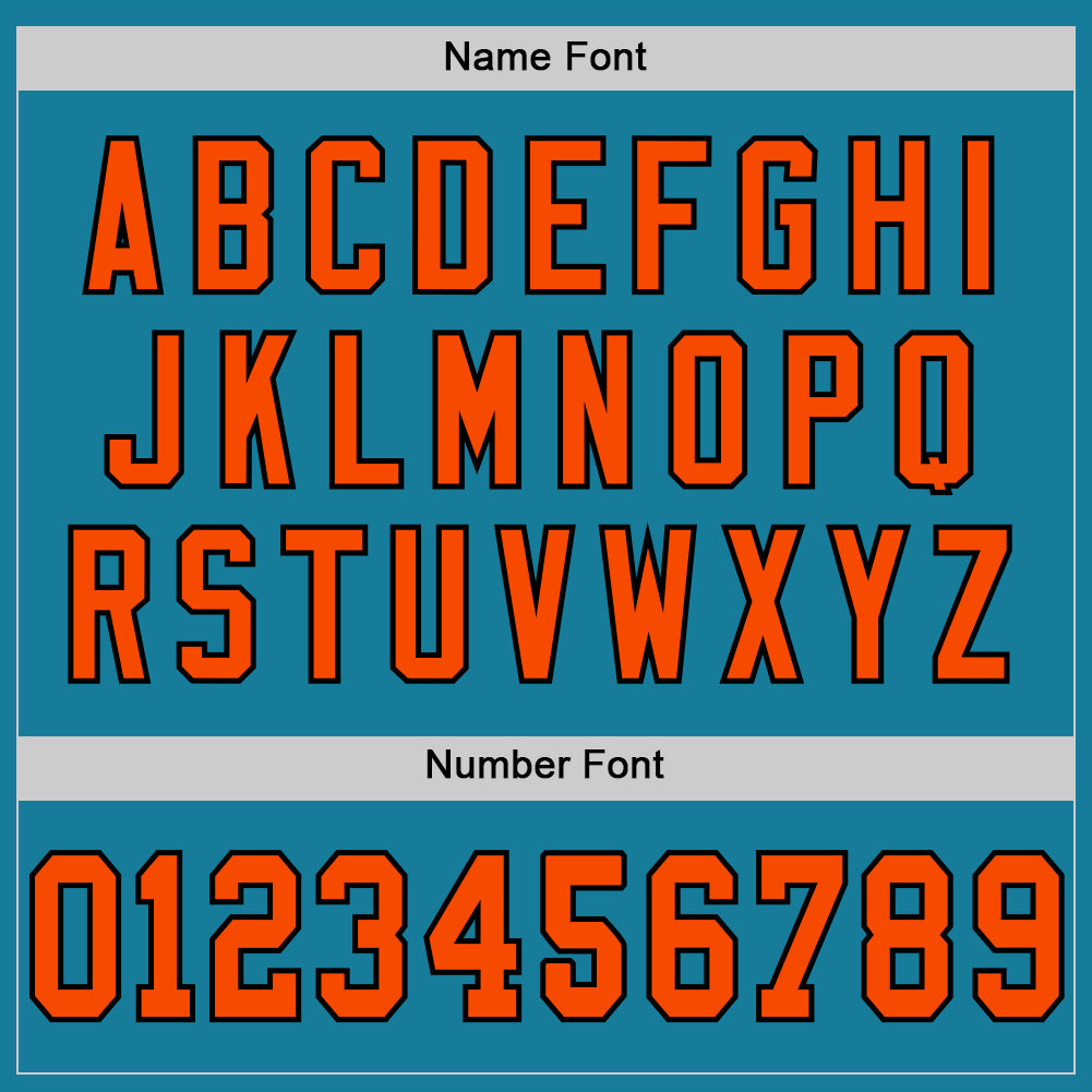 Custom Panther Blue Orange-Black Mesh Authentic Throwback Football Jersey - Sky-Custom