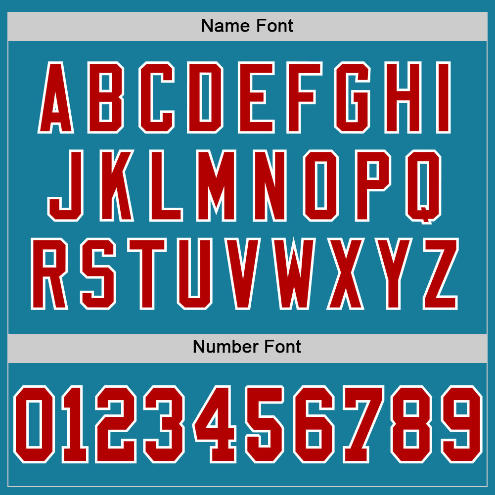 Custom Panther Blue Red-White Mesh Authentic Throwback Football Jersey - Sky-Custom