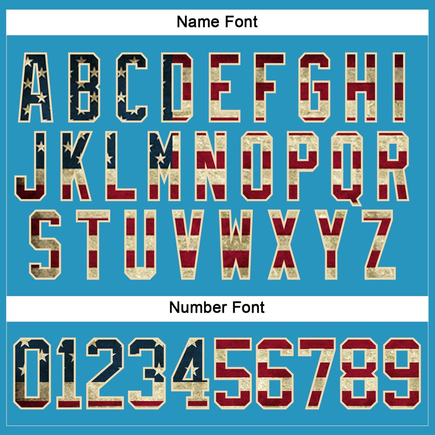 Custom Panther Blue Vintage USA Flag-Cream Hockey Lace Neck Jersey - Sky-Custom