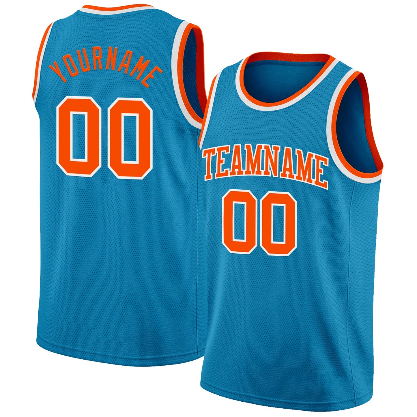 Custom Panther Blue Orange-White Authentic Basketball Jersey - Sky-Custom