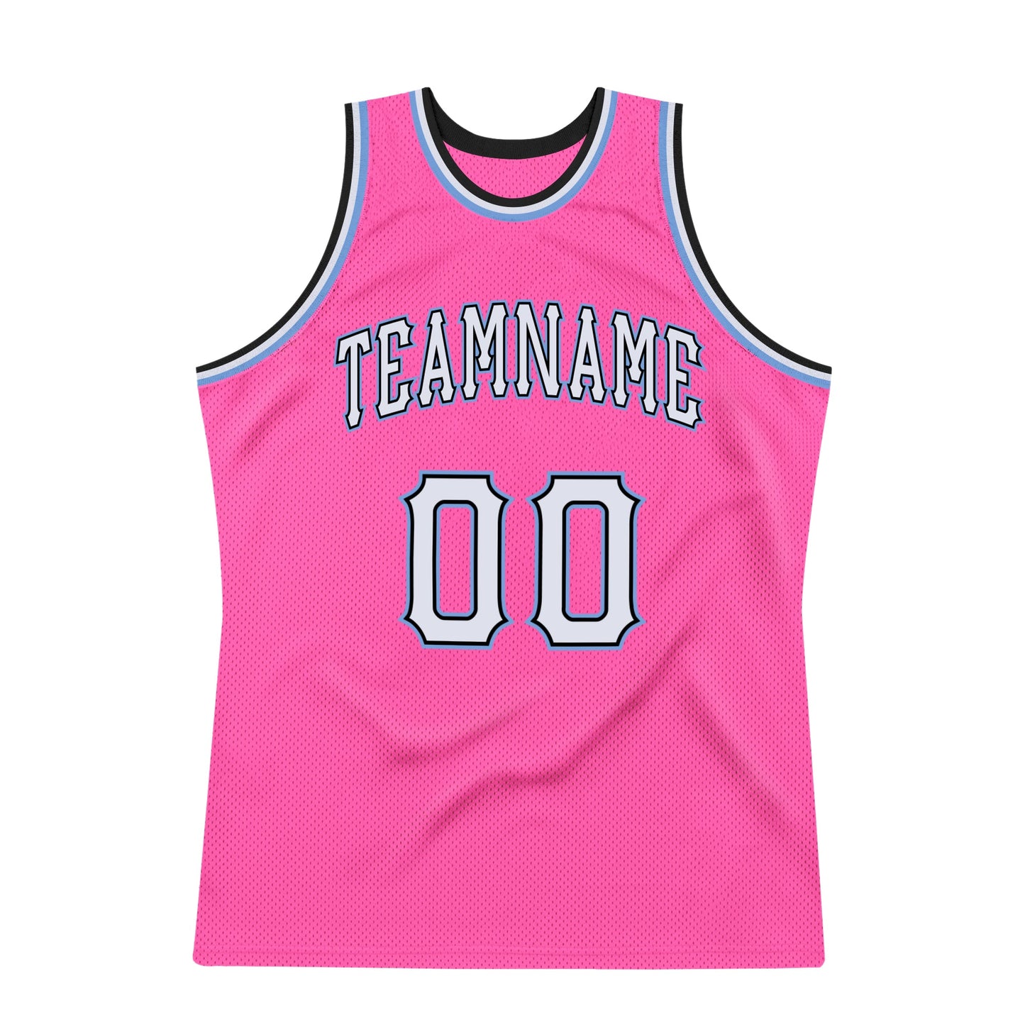 Custom Pink White-Light Blue Authentic Throwback Basketball Jersey - Sky-Custom