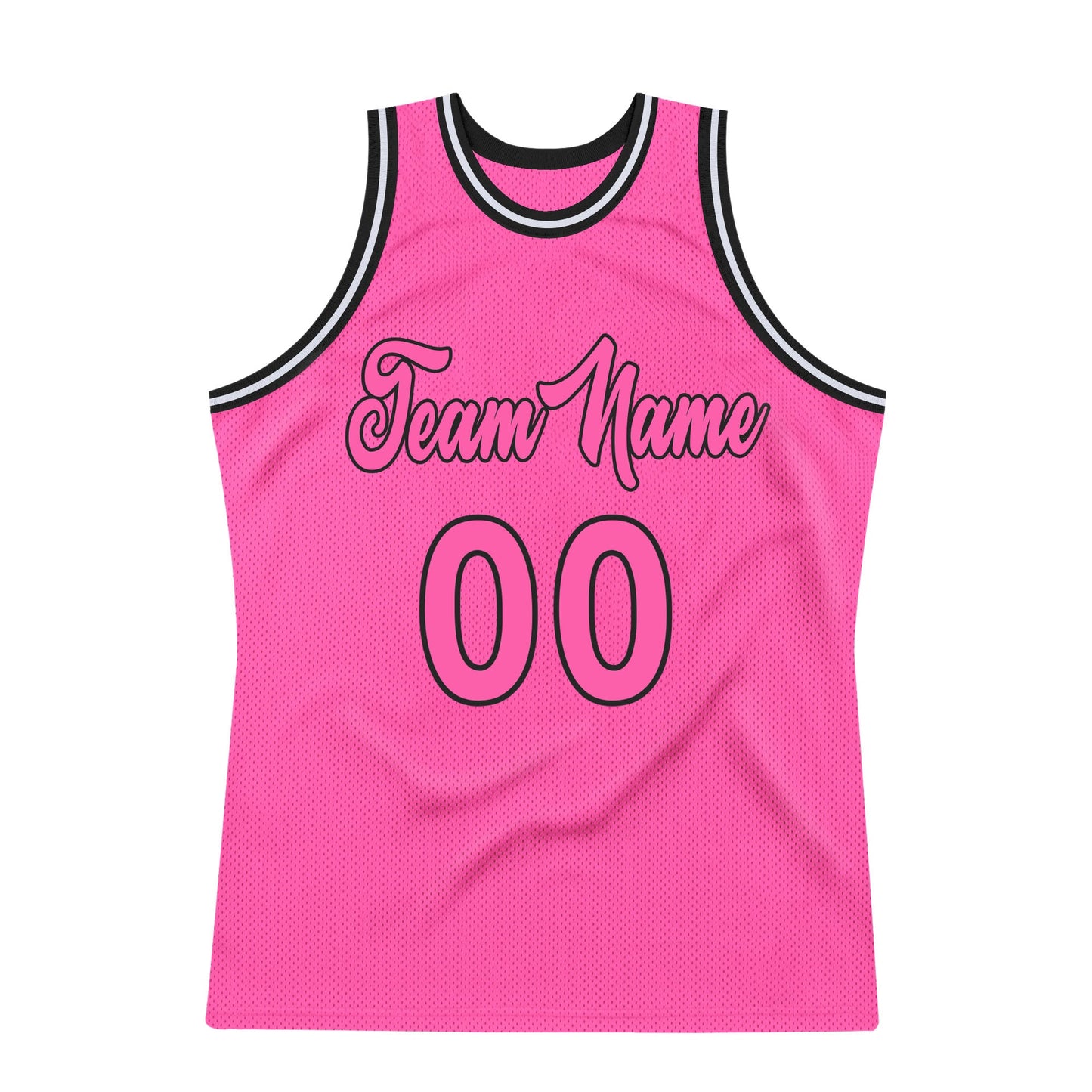 Custom Pink Pink-Black Authentic Throwback Basketball Jersey - Sky-Custom