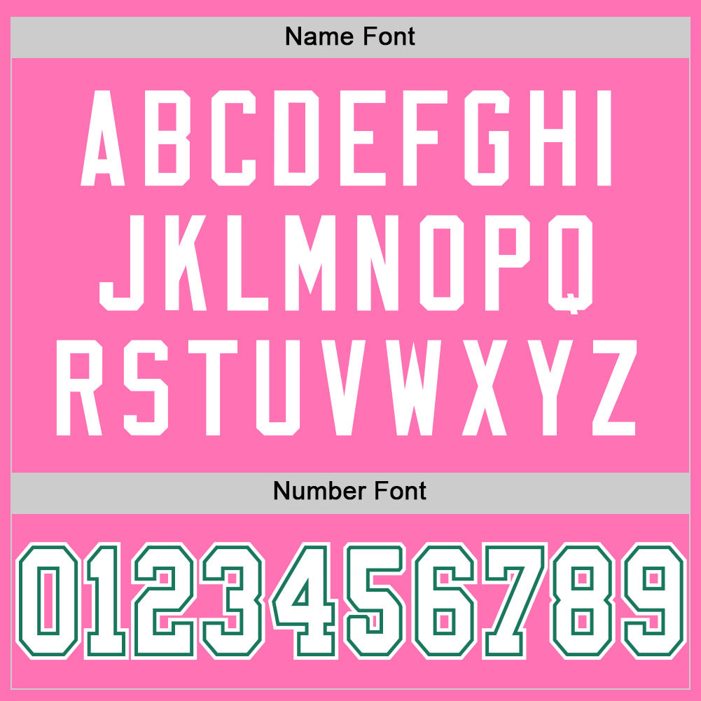 Custom Pink White-Kelly Green Mesh Authentic Football Jersey - Sky-Custom