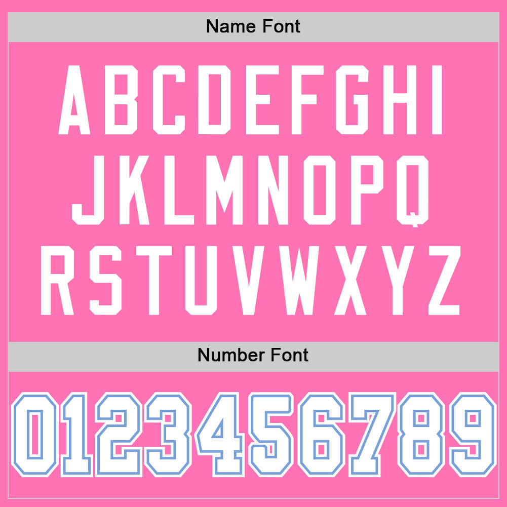 Custom Pink White-Light Blue Mesh Authentic Football Jersey - Sky-Custom