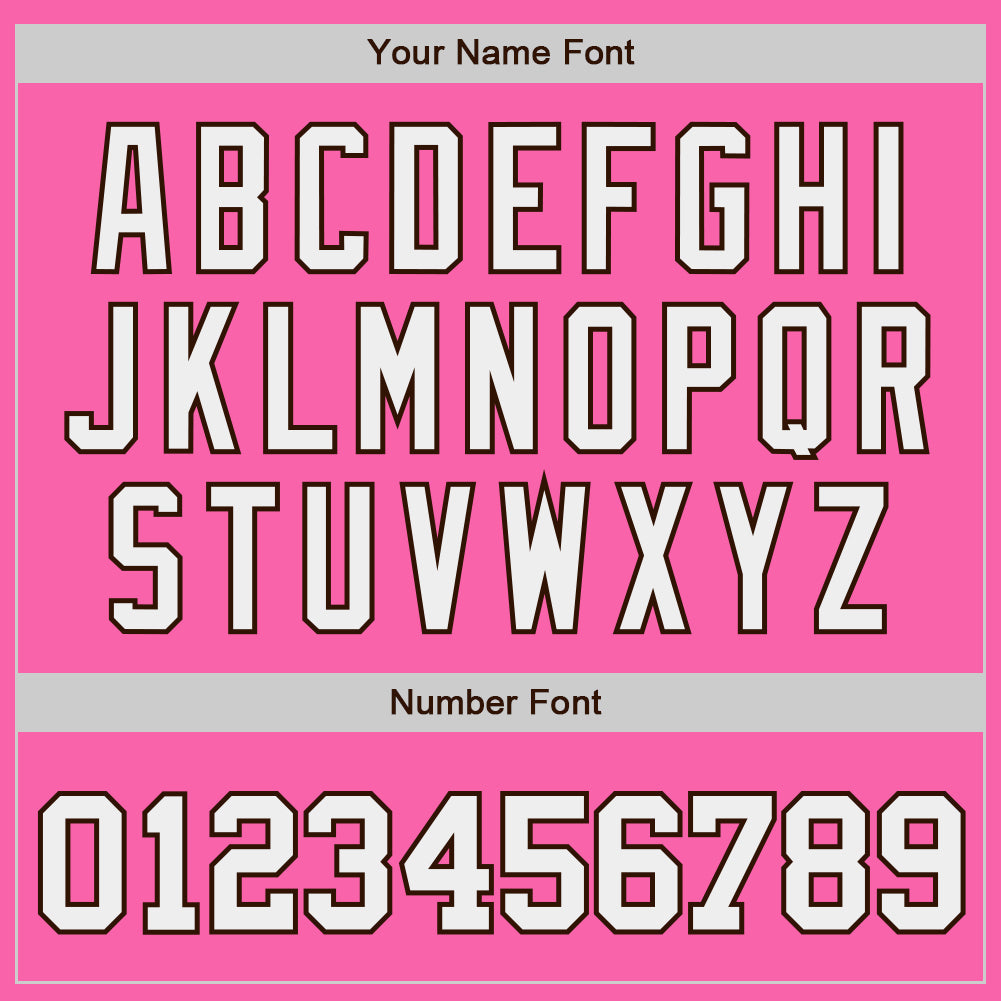 Custom Pink White-Brown Authentic Baseball Jersey - Sky-Custom