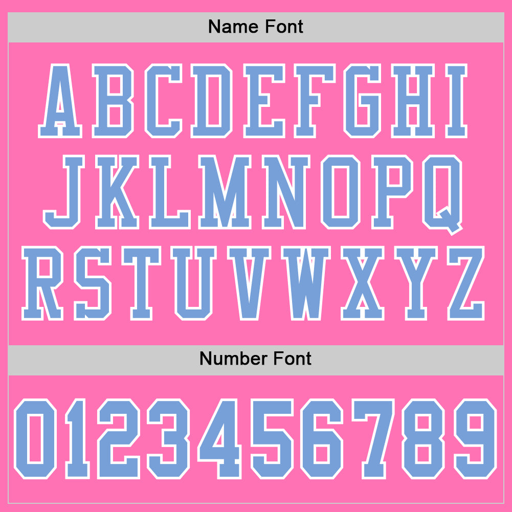 Custom Pink Light Blue-White Mesh Authentic Football Jersey - Sky-Custom