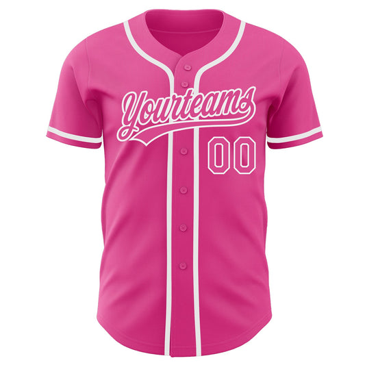 Custom Pink Pink-White Authentic Baseball Jersey - Sky-Custom