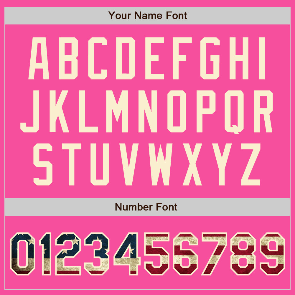 Custom Pink Vintage USA Flag-Cream Authentic Baseball Jersey - Sky-Custom