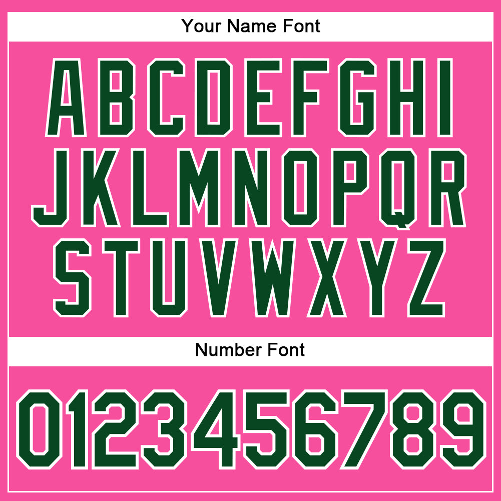 Custom Pink White Pinstripe Green Authentic Baseball Jersey - Sky-Custom