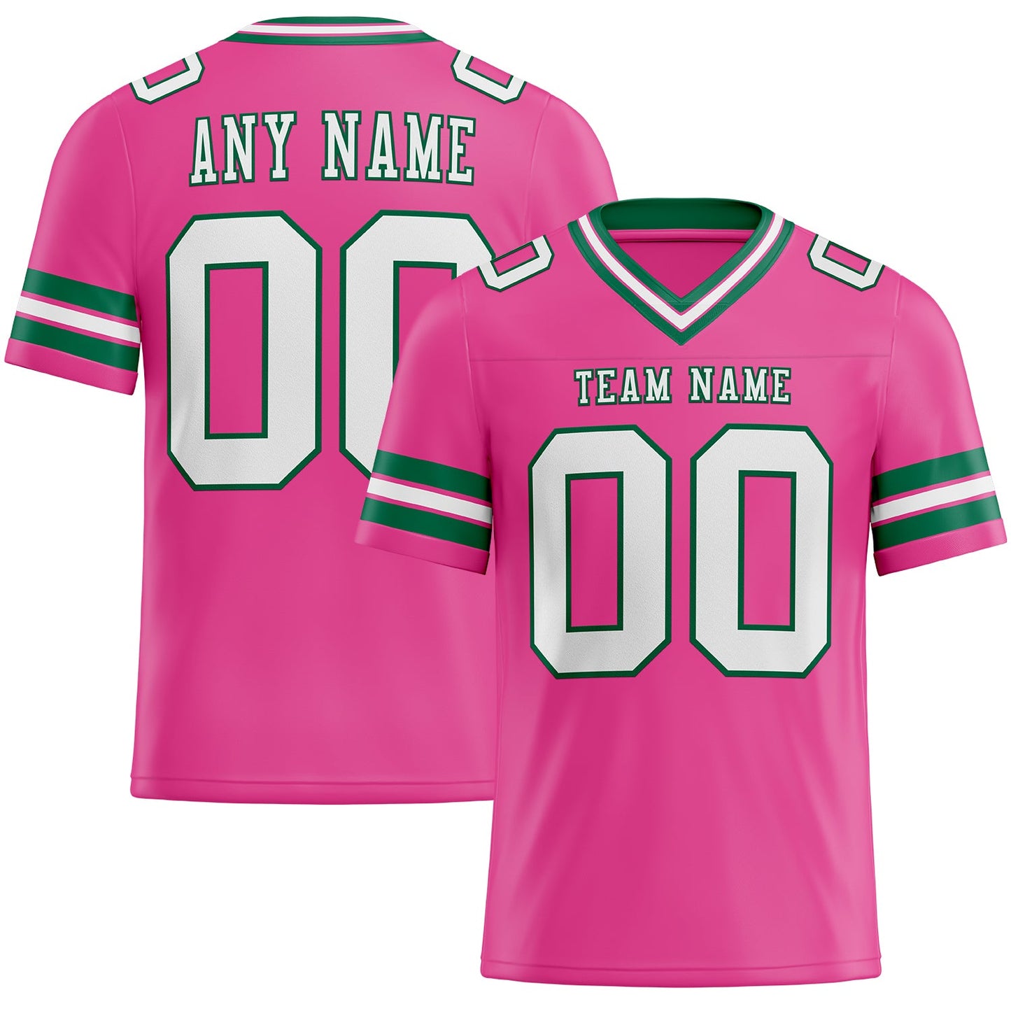Custom Pink White-Kelly Green Mesh Authentic Football Jersey - Sky-Custom