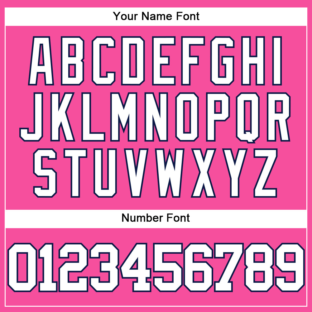 Custom Pink White-Navy Authentic Baseball Jersey - Sky-Custom