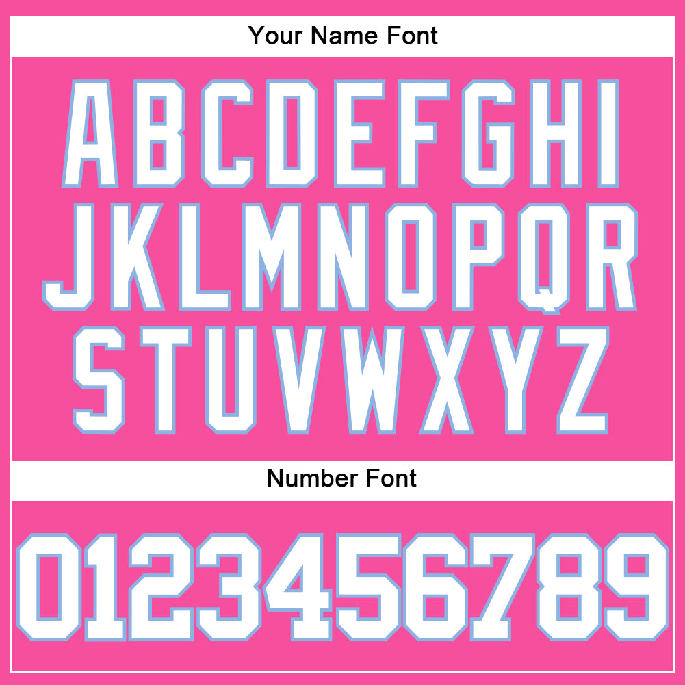 Custom Pink White-Light Blue Authentic Baseball Jersey - Sky-Custom