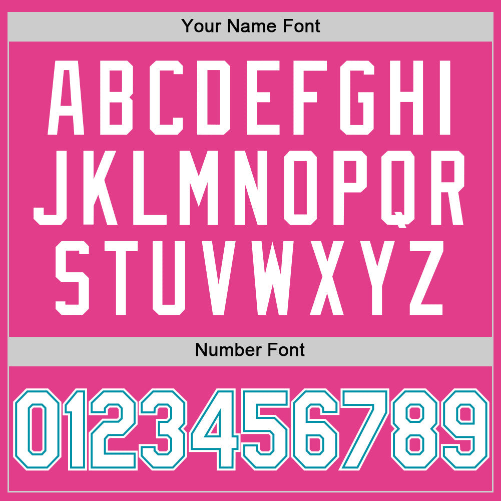 Custom Pink White-Teal Authentic Throwback Baseball Jersey - Sky-Custom