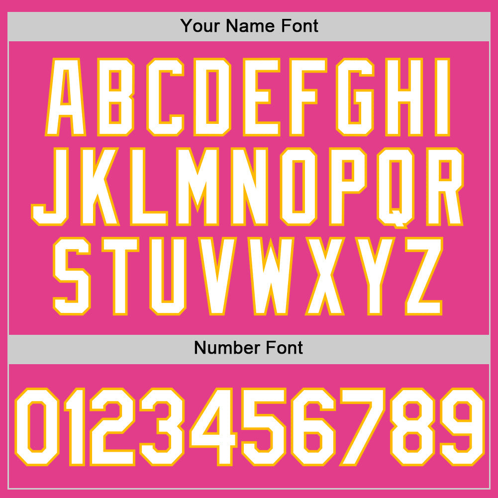 Custom Pink White-Gold Authentic Throwback Baseball Jersey - Sky-Custom