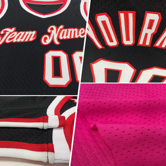 Custom Pink White-Gray Authentic Throwback Basketball Jersey - Sky-Custom