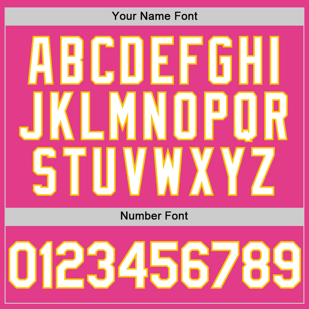 Custom Pink White-Yellow Mesh Authentic Throwback Baseball Jersey - Sky-Custom