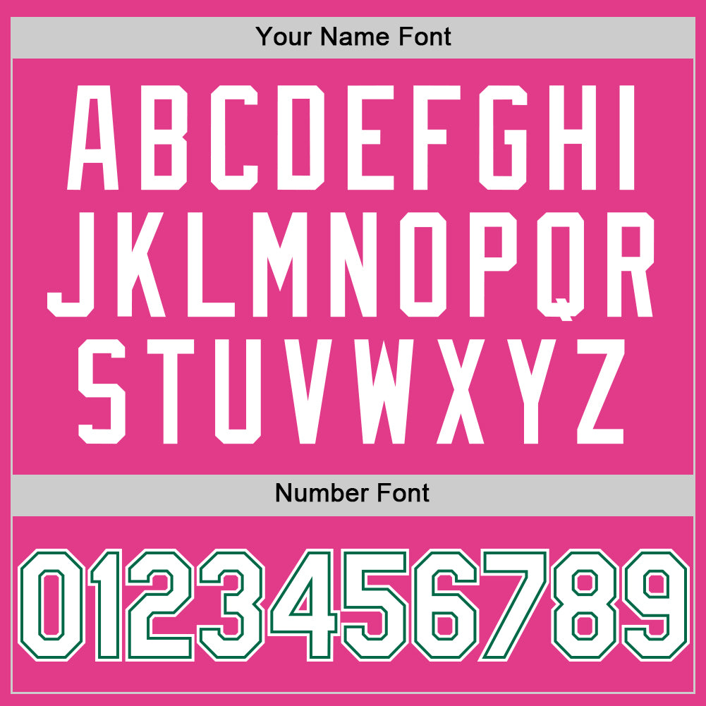 Custom Pink White-Kelly Green Mesh Authentic Throwback Baseball Jersey - Sky-Custom