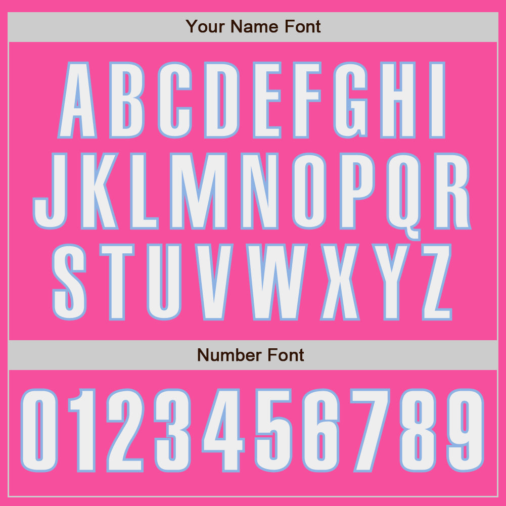 Custom Pink White-Light Blue Authentic Baseball Jersey - Sky-Custom