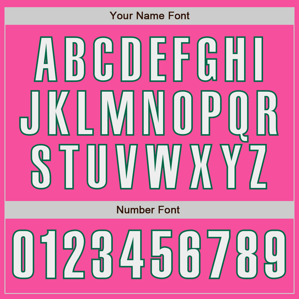 Custom Pink White-Kelly Green Authentic Baseball Jersey - Sky-Custom