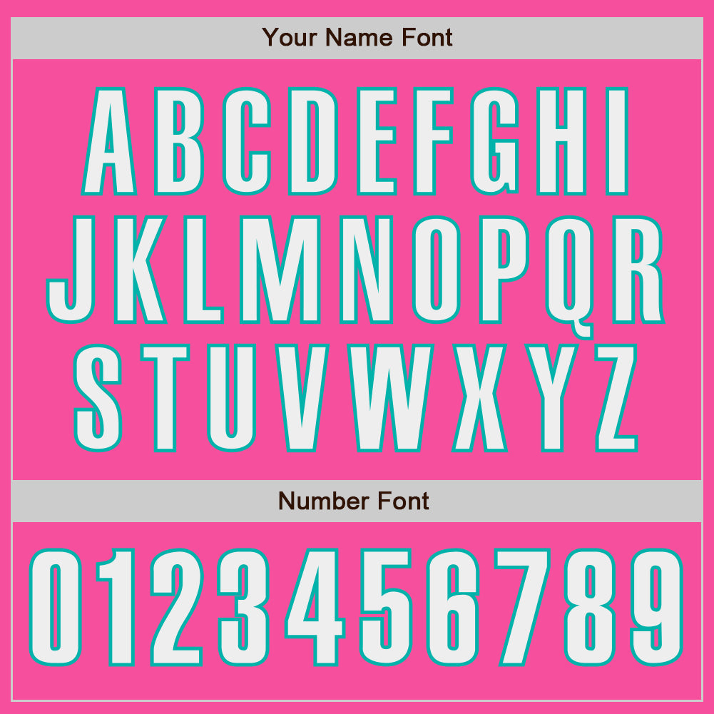 Custom Pink White-Aqua Authentic Baseball Jersey - Sky-Custom