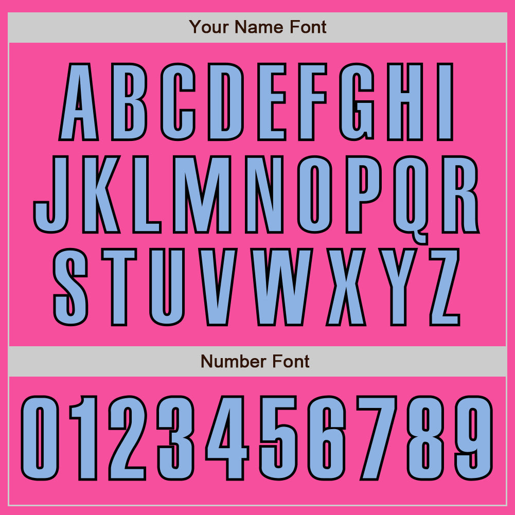 Custom Pink Light Blue-Black Authentic Baseball Jersey - Sky-Custom