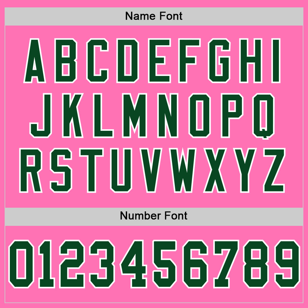 Custom Pink Green-White Mesh Authentic Throwback Football Jersey - Sky-Custom