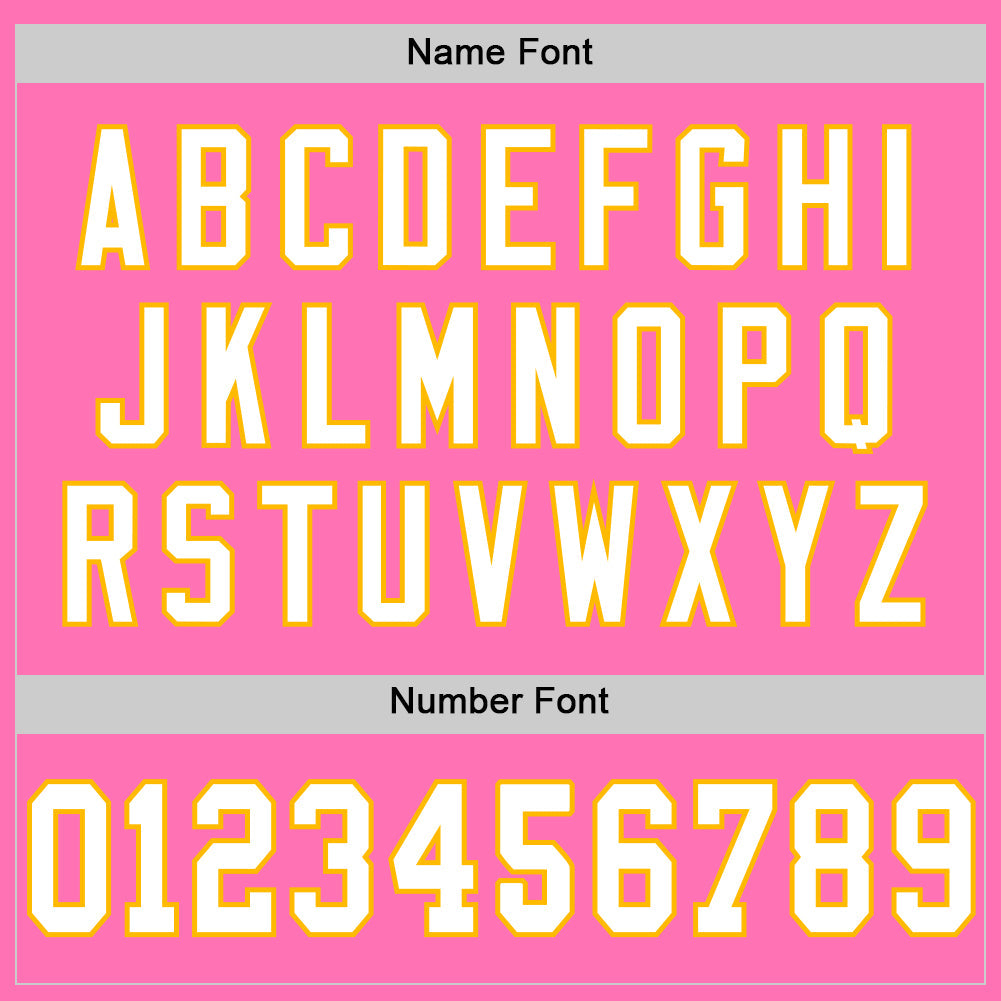 Custom Pink White-Gold Mesh Authentic Throwback Football Jersey - Sky-Custom