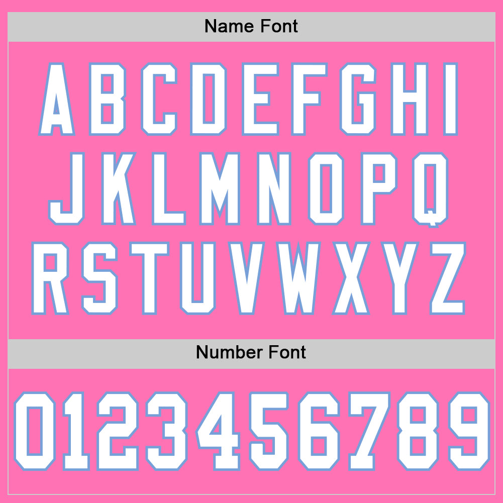 Custom Pink White-Light Blue Mesh Authentic Throwback Football Jersey - Sky-Custom