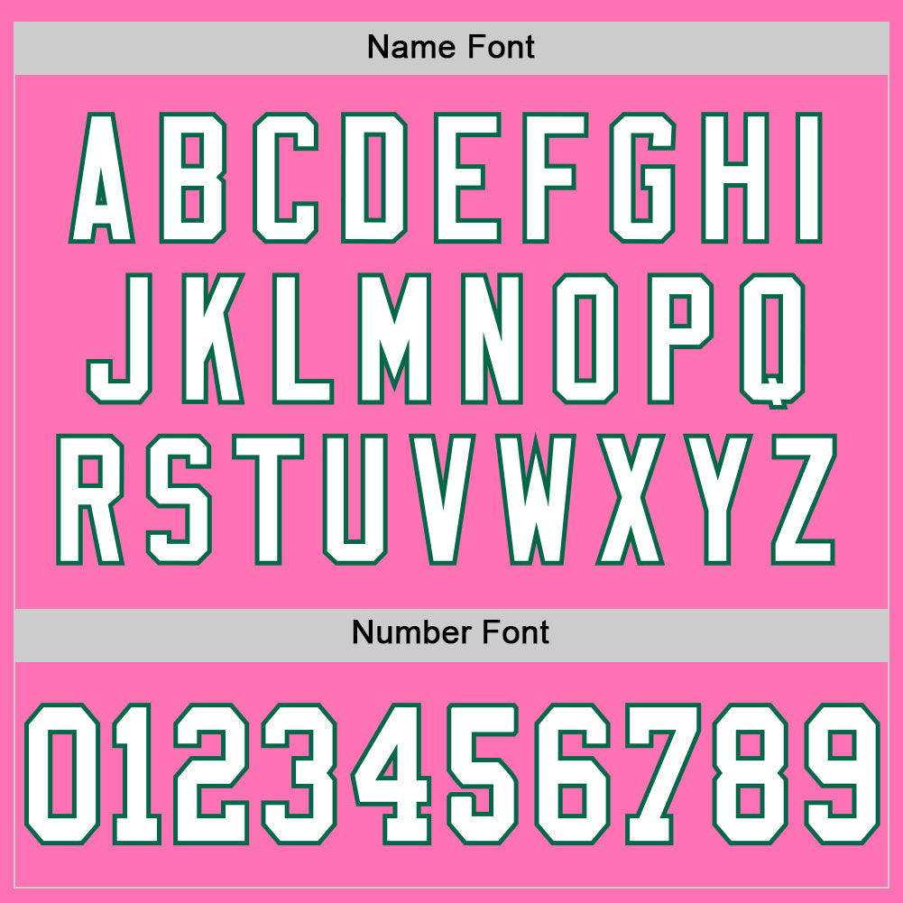 Custom Pink White-Kelly Green Mesh Authentic Throwback Football Jersey - Sky-Custom