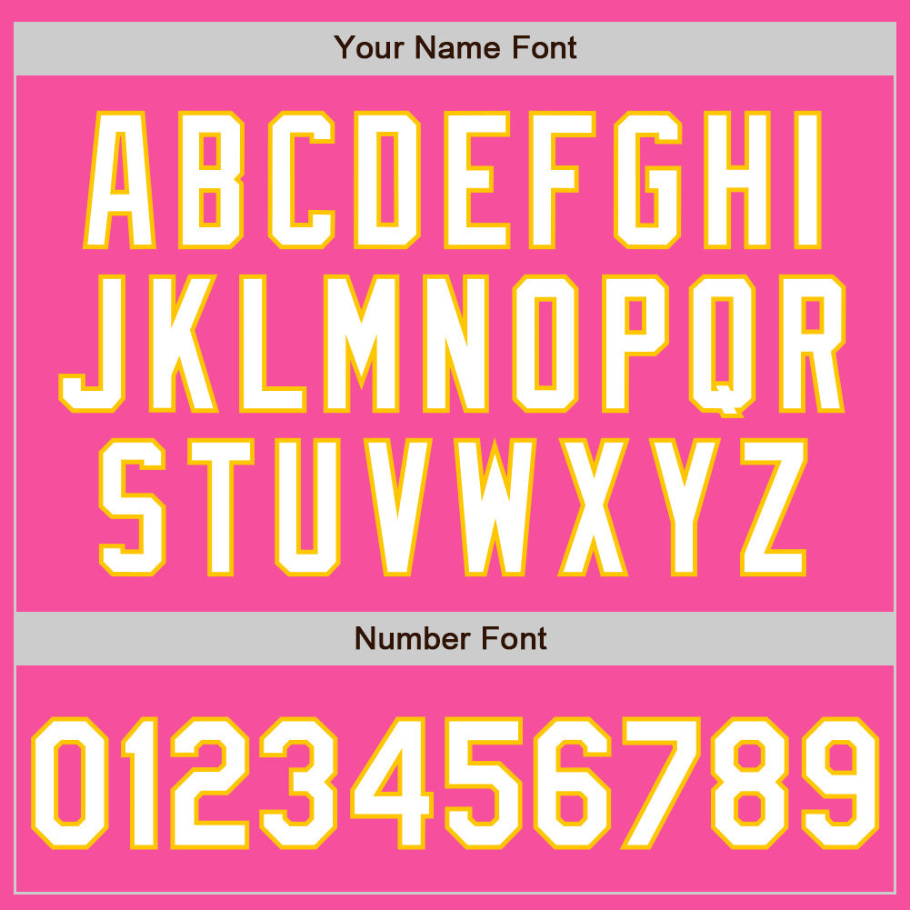 Custom Pink White-Yellow Authentic Baseball Jersey - Sky-Custom