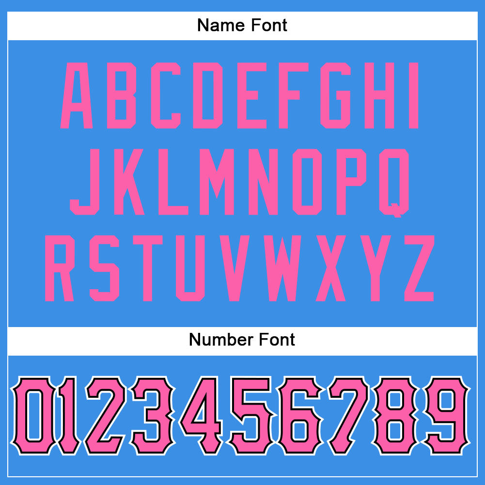 Custom Powder Blue Pink-Black Mesh Authentic Football Jersey - Sky-Custom