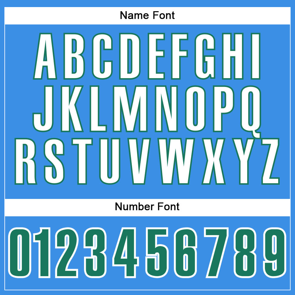 Custom Powder Blue Kelly Green-White Mesh Authentic Football Jersey - Sky-Custom