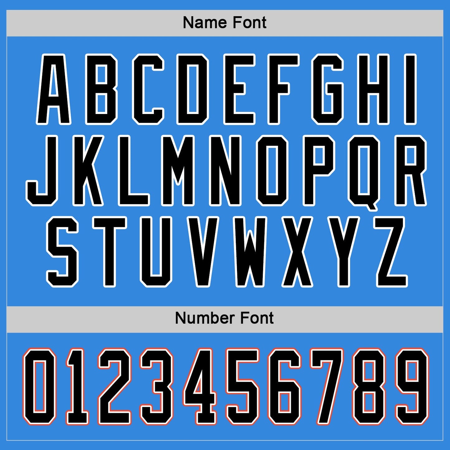 Custom Powder Blue Black-Orange Hockey Jersey - Sky-Custom