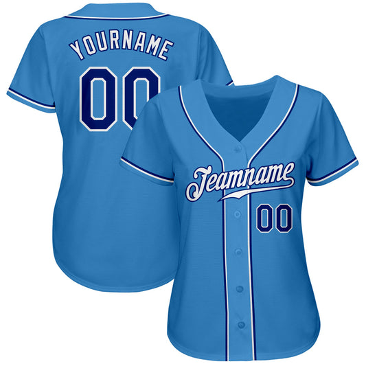 Custom Powder Blue Royal-White Authentic Baseball Jersey - Sky-Custom