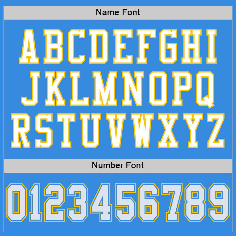 Custom Powder Blue White-Gold Mesh Authentic Throwback Football Jersey - Sky-Custom