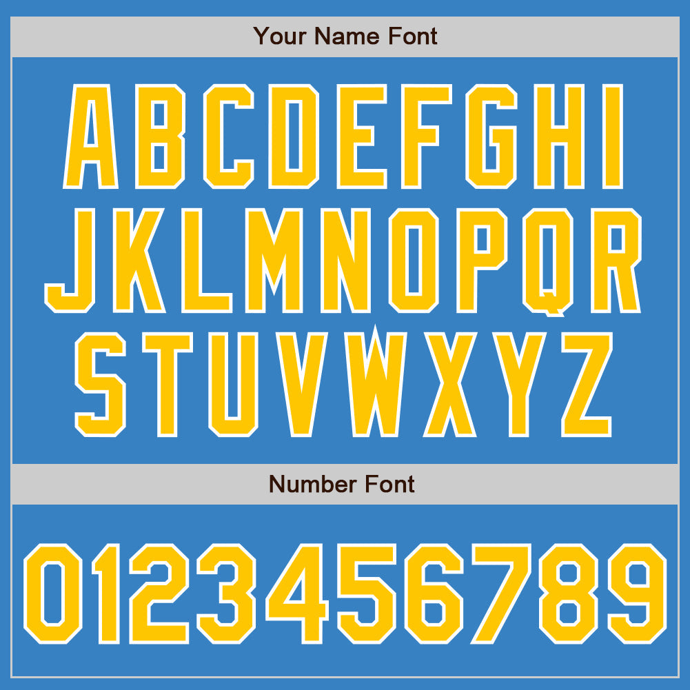 Custom Powder Blue Gold-White Authentic Baseball Jersey - Sky-Custom