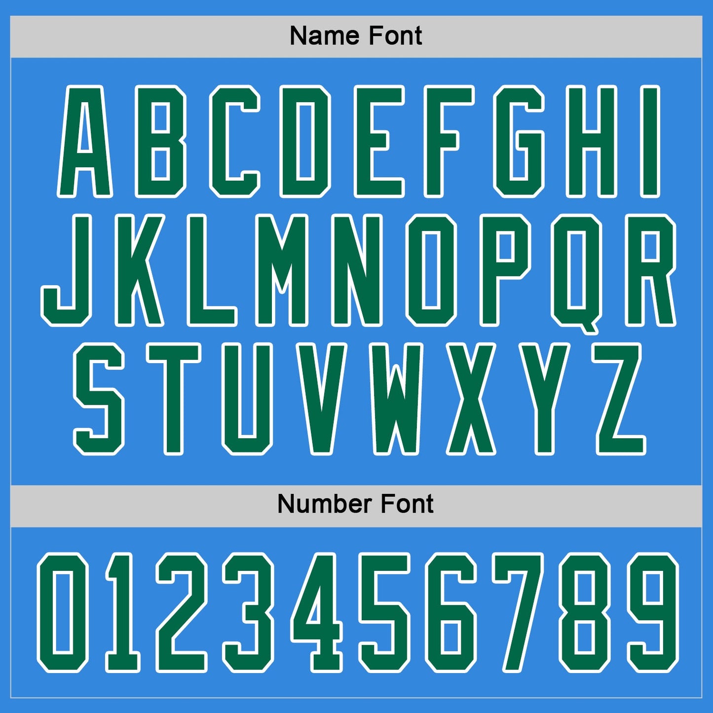 Custom Powder Blue Kelly Green-White Hockey Jersey - Sky-Custom