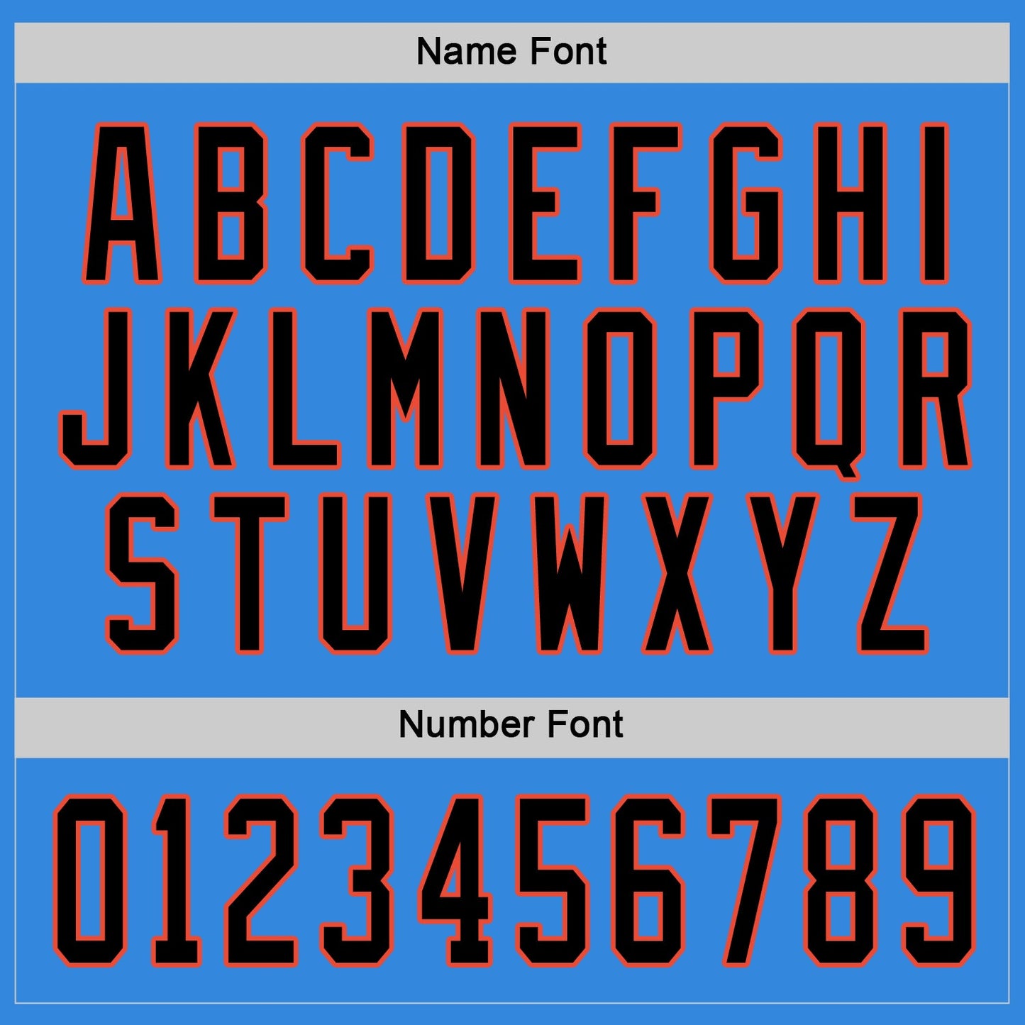 Custom Powder Blue Black-Orange Hockey Jersey - Sky-Custom