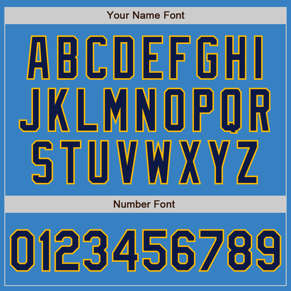 Custom Powder Blue Navy-Gold Authentic Baseball Jersey - Sky-Custom