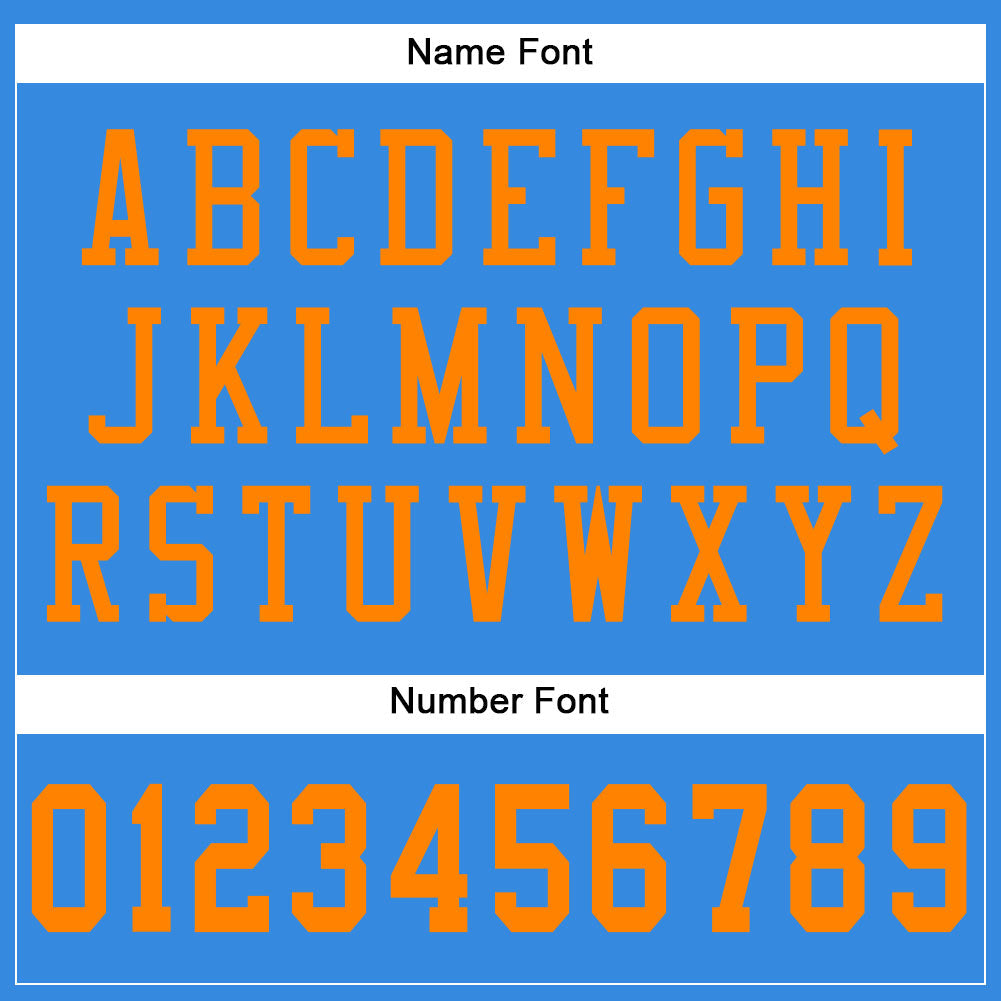 Custom Powder Blue Bay Orange Mesh Authentic Football Jersey - Sky-Custom