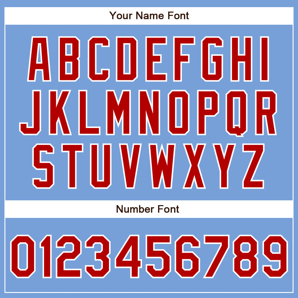 Custom Powder Blue Red-White Authentic Baseball Jersey - Sky-Custom