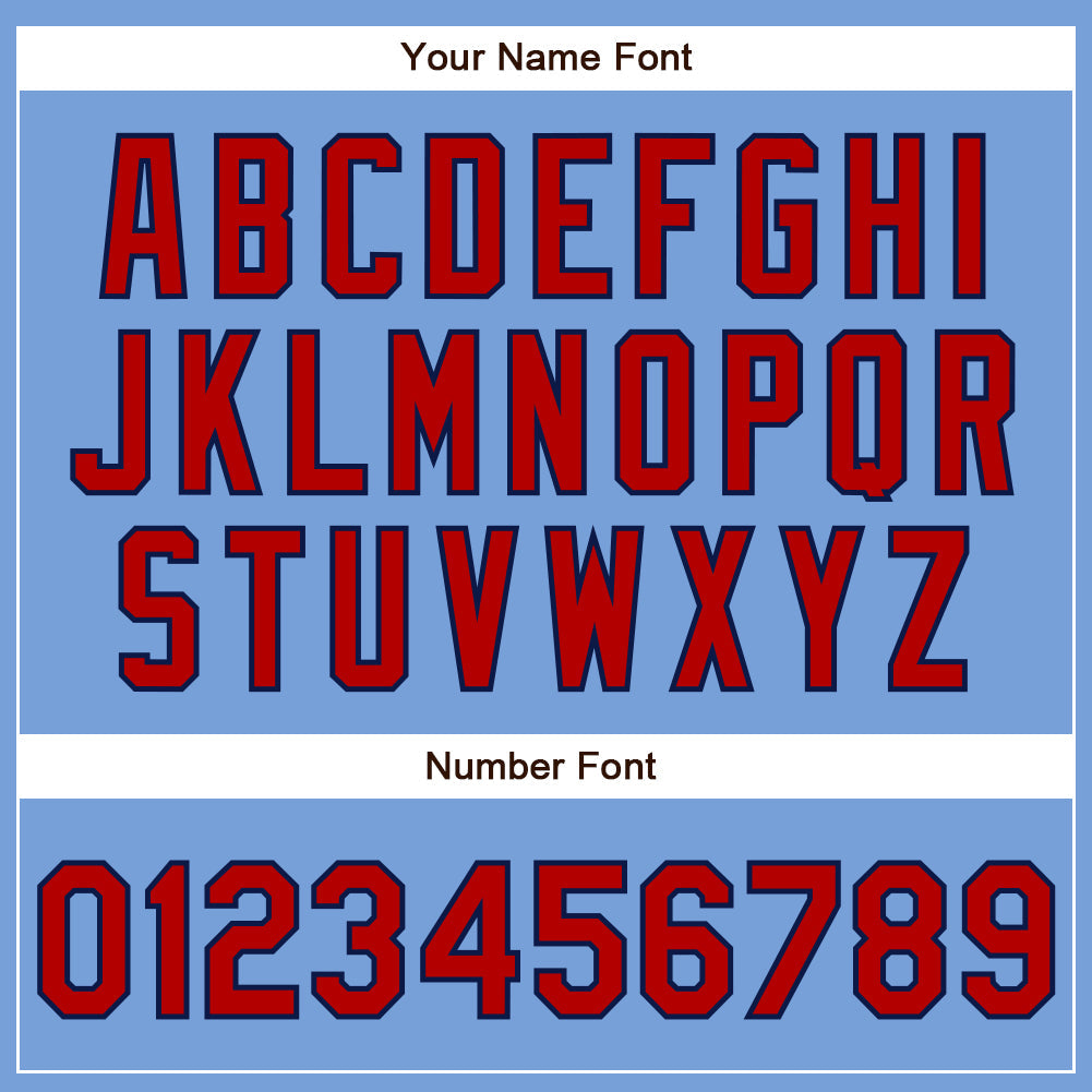 Custom Powder Blue Red-Navy Authentic Baseball Jersey - Sky-Custom