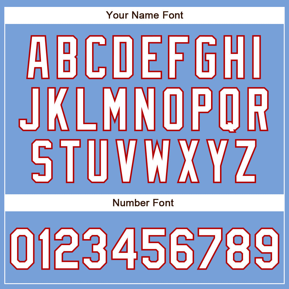 Custom Powder Blue White-Red Authentic Baseball Jersey - Sky-Custom