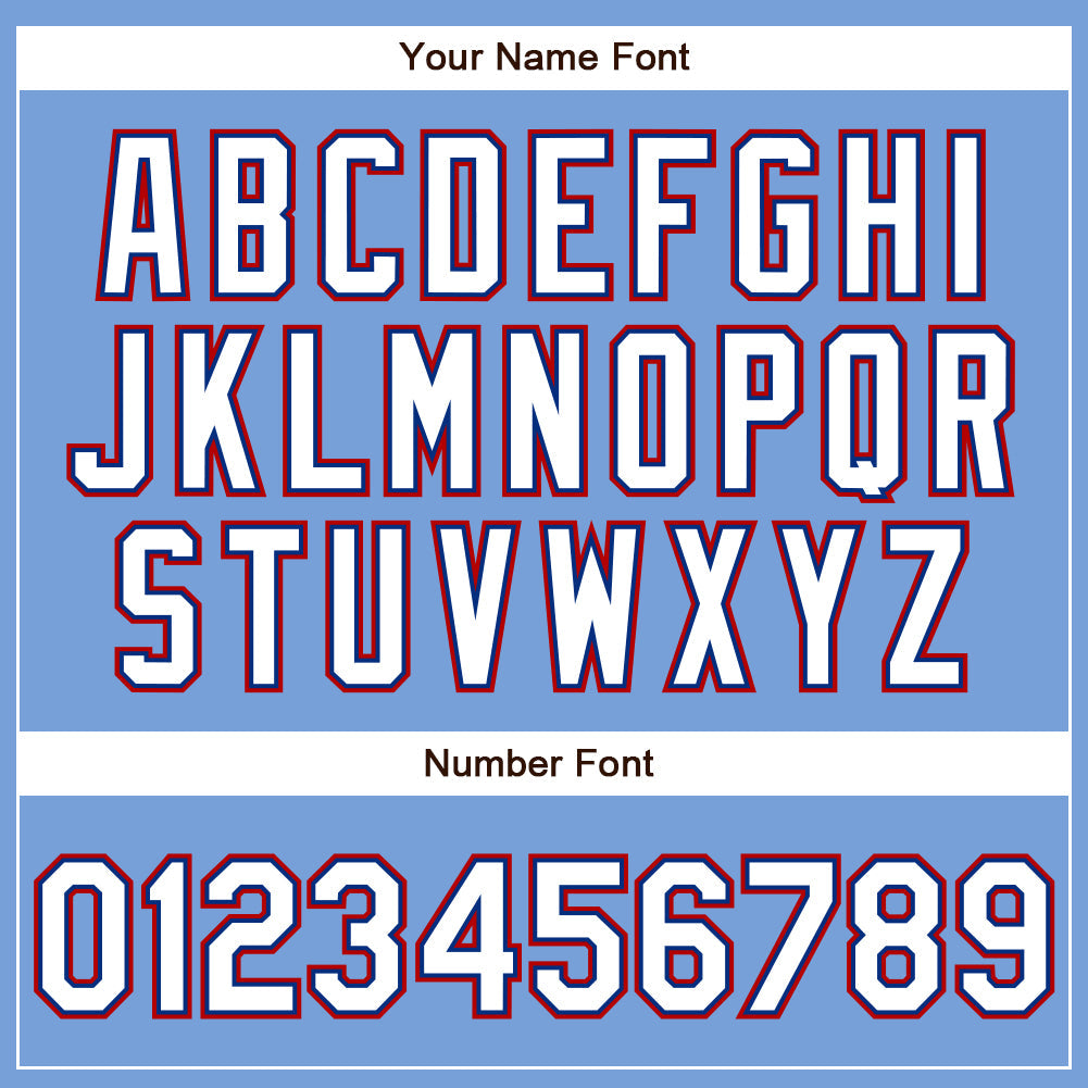 Custom Powder Blue White Royal-Red Authentic Baseball Jersey - Sky-Custom