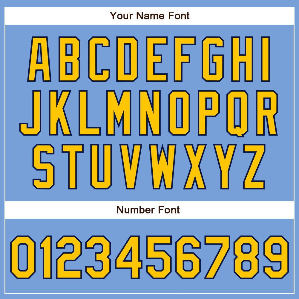 Custom Powder Blue Yellow-Navy Authentic Baseball Jersey - Sky-Custom