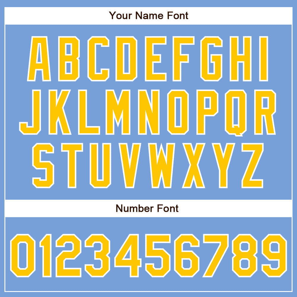 Custom Powder Blue Yellow-White Authentic Baseball Jersey - Sky-Custom