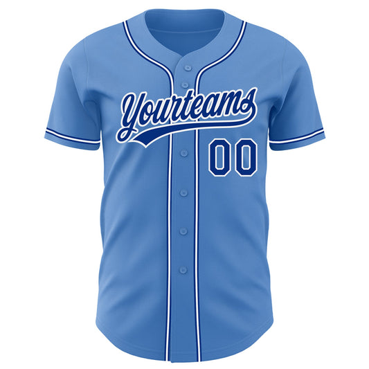 Custom Powder Blue Royal-White Authentic Baseball Jersey - Sky-Custom